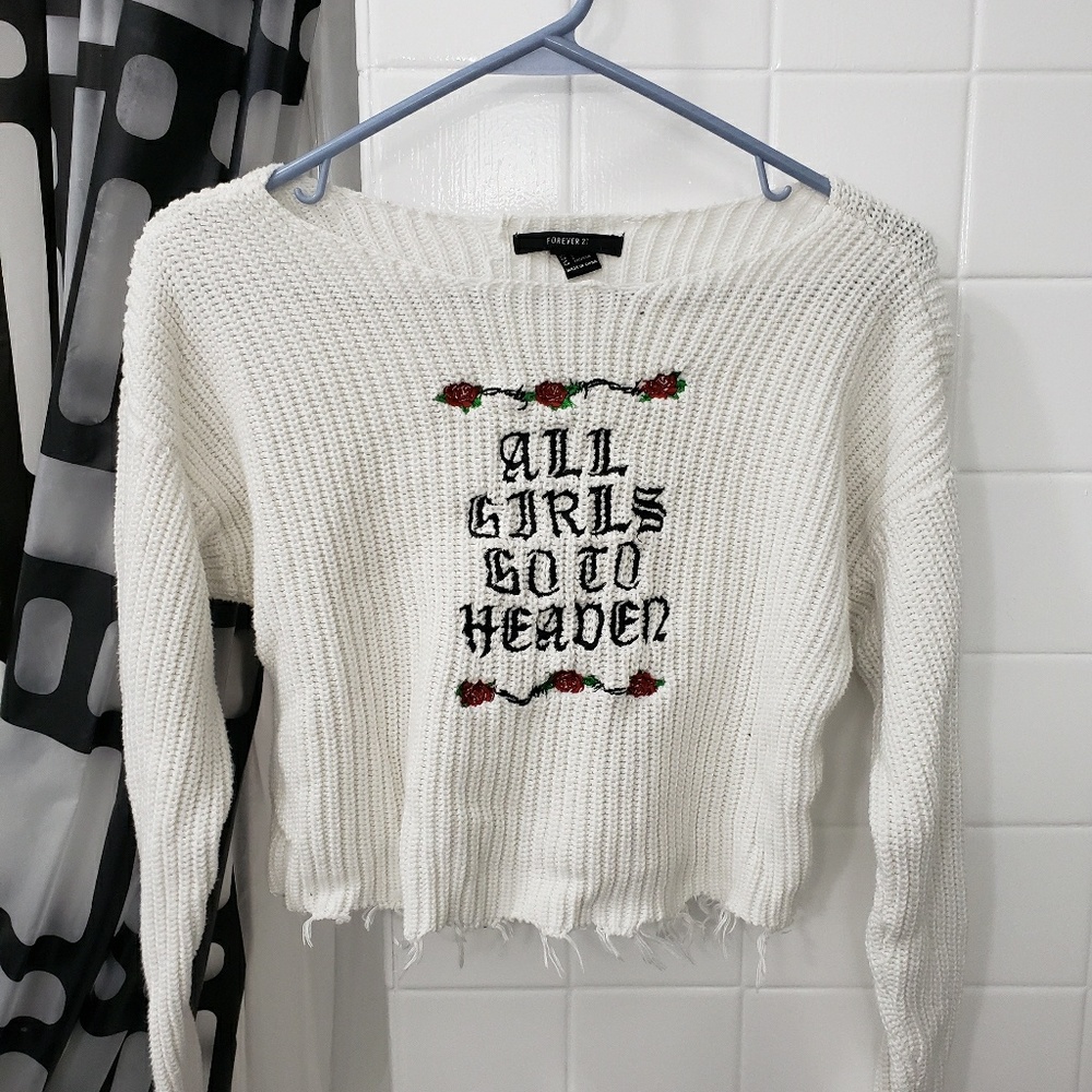 "All girls go to heaven crop top"